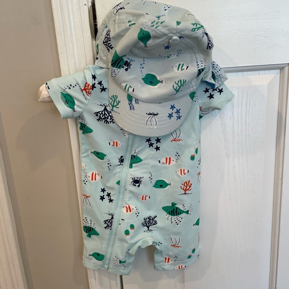 Carter’s Baby Boy Swim Outfit and Hat, 3-6 months